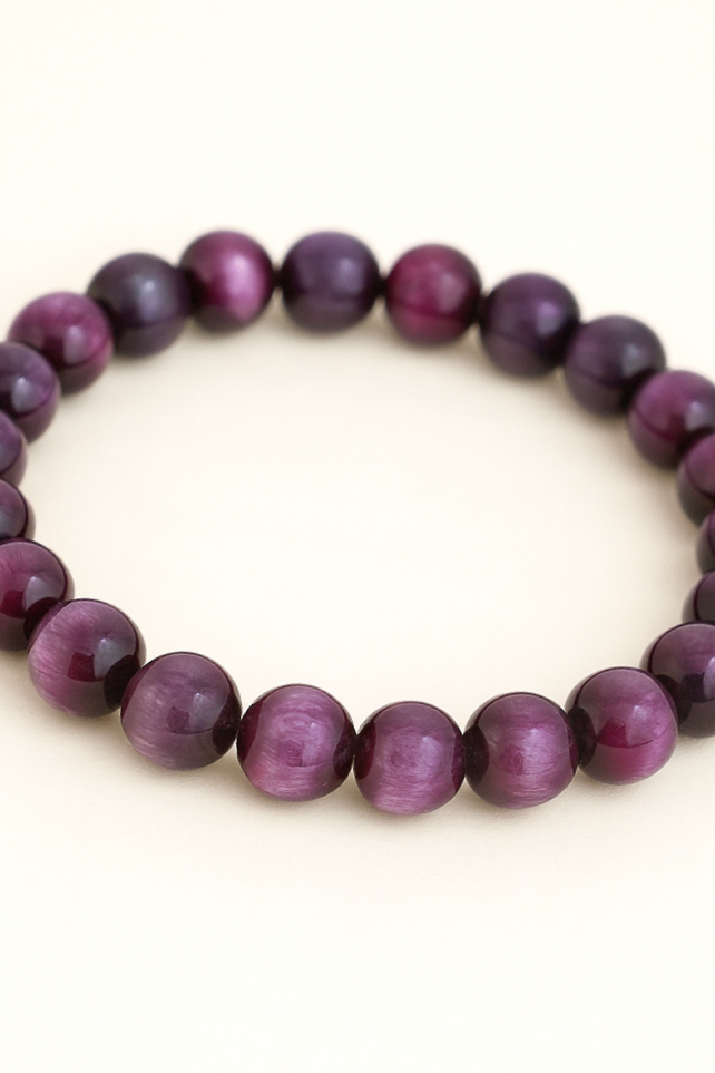 Deep Purple Gloss Beaded Bracelet