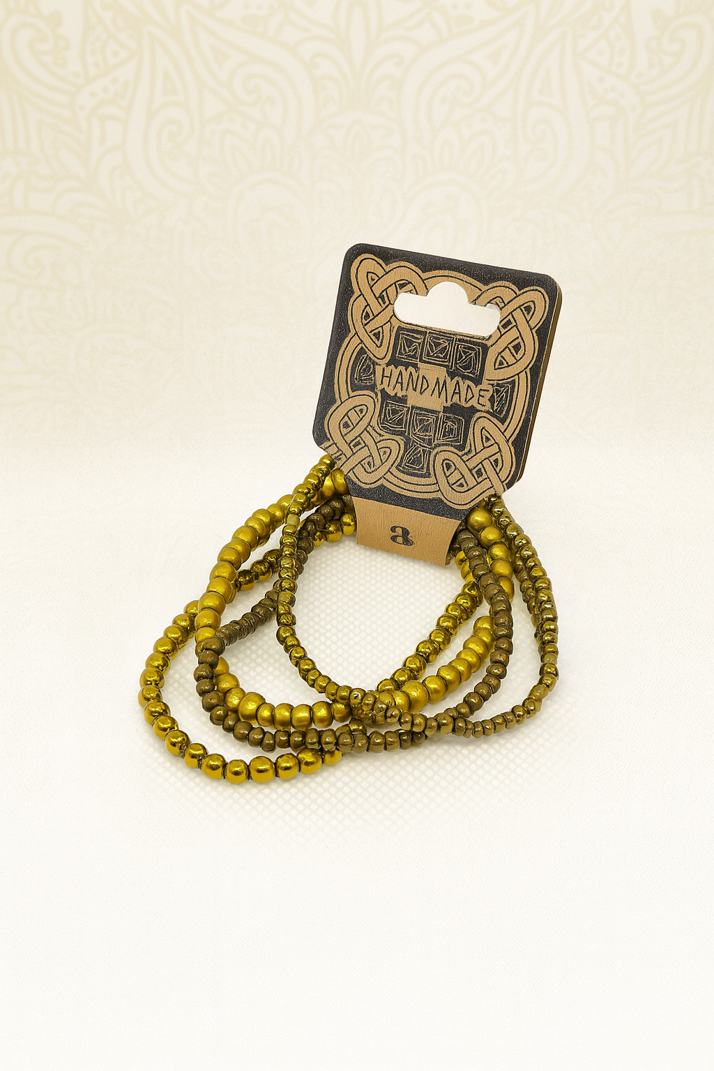 Rustic Gold Handmade Beaded Bracelet Set