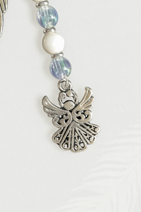 Handcrafted Feather & Angel Charm Bookmark