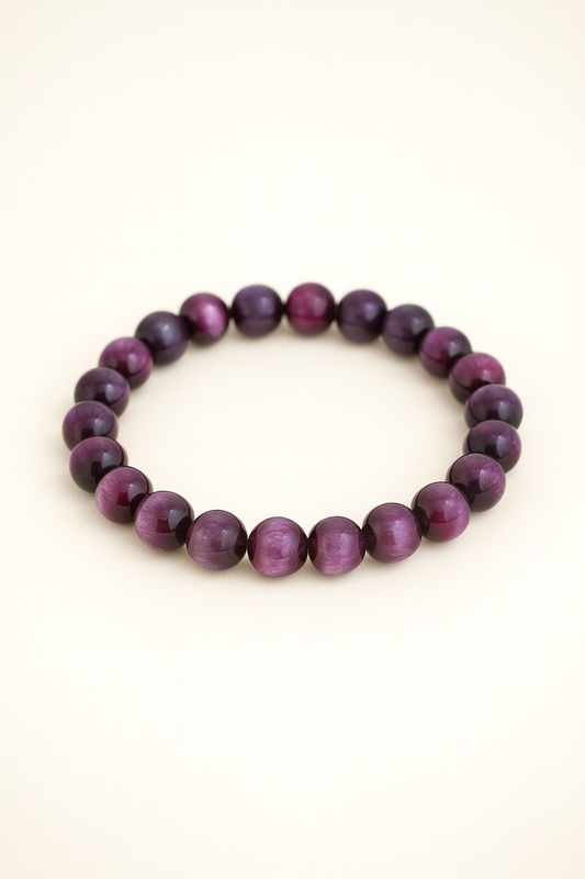 Deep Purple Gloss Beaded Bracelet