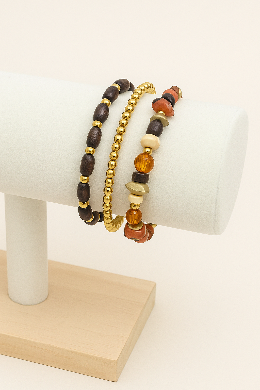 Rustic Boho Beaded Bracelet Set