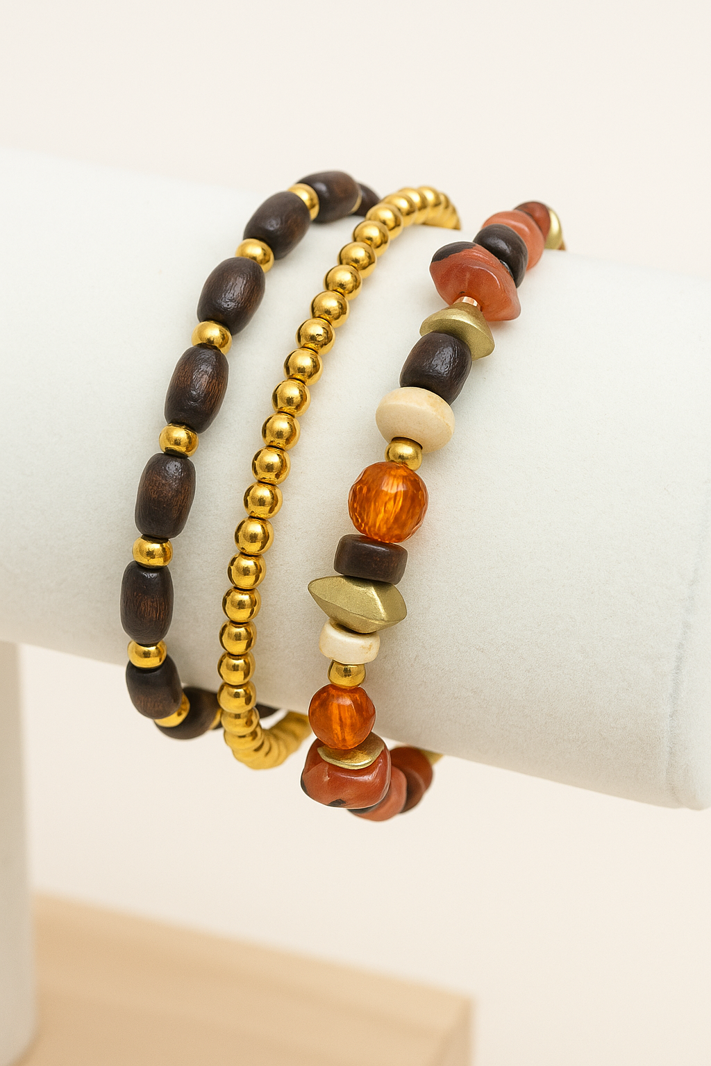 Rustic Boho Beaded Bracelet Set