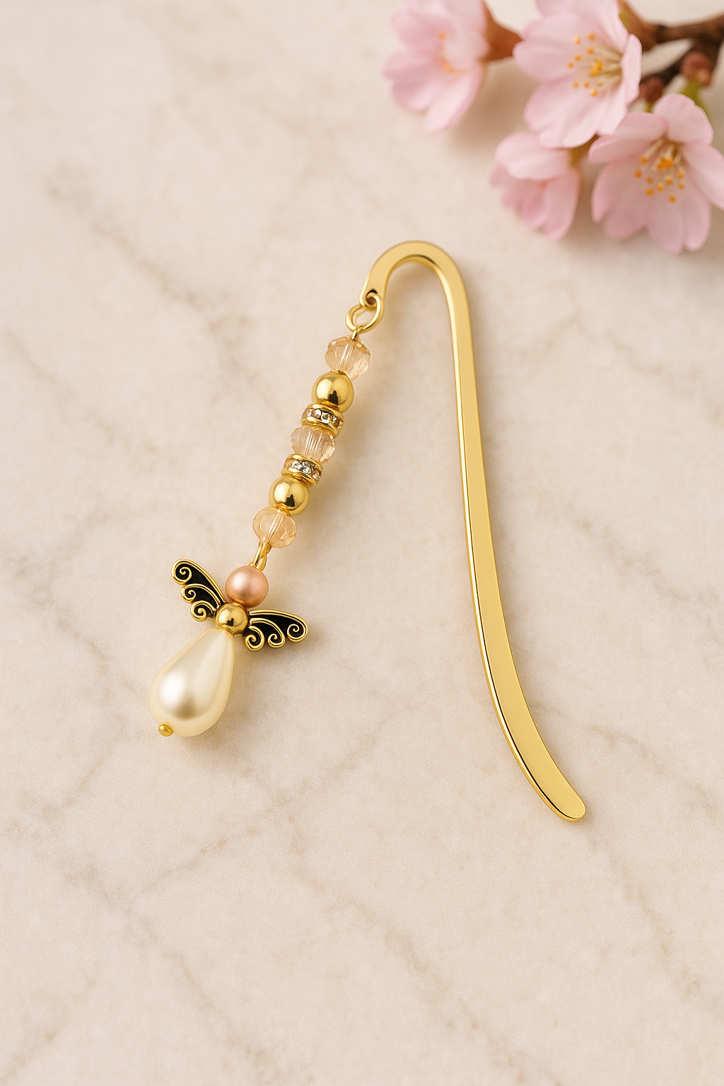 Elegant Angel Beaded Bookmark