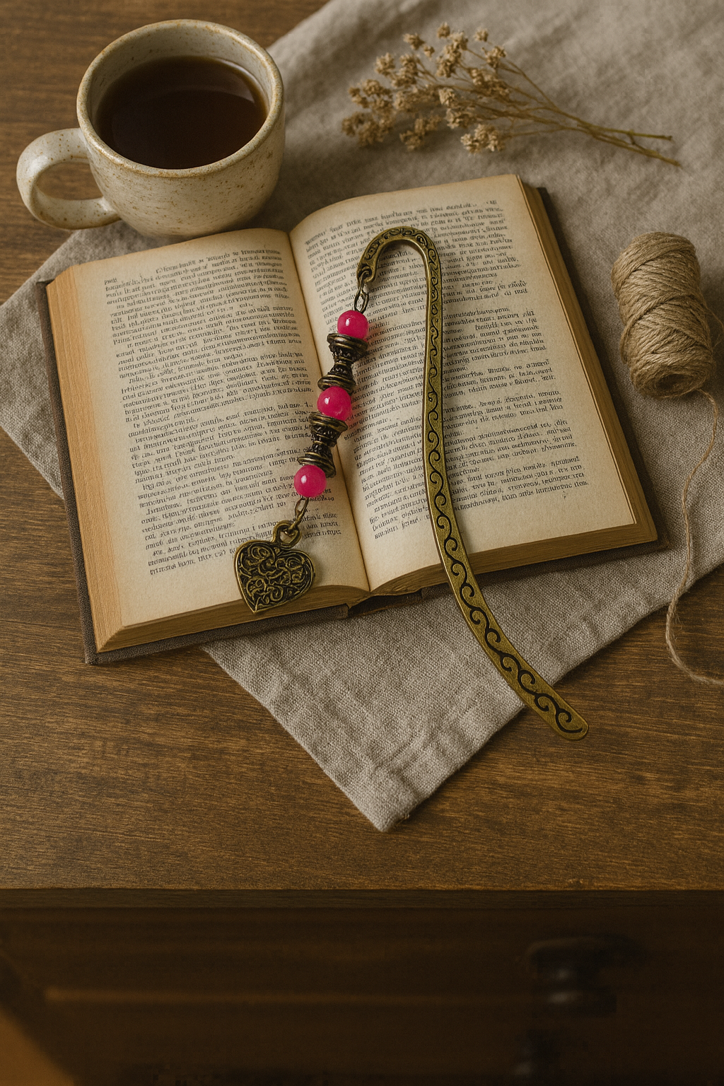 Antique Bronze Beaded Bookmarks with Charms