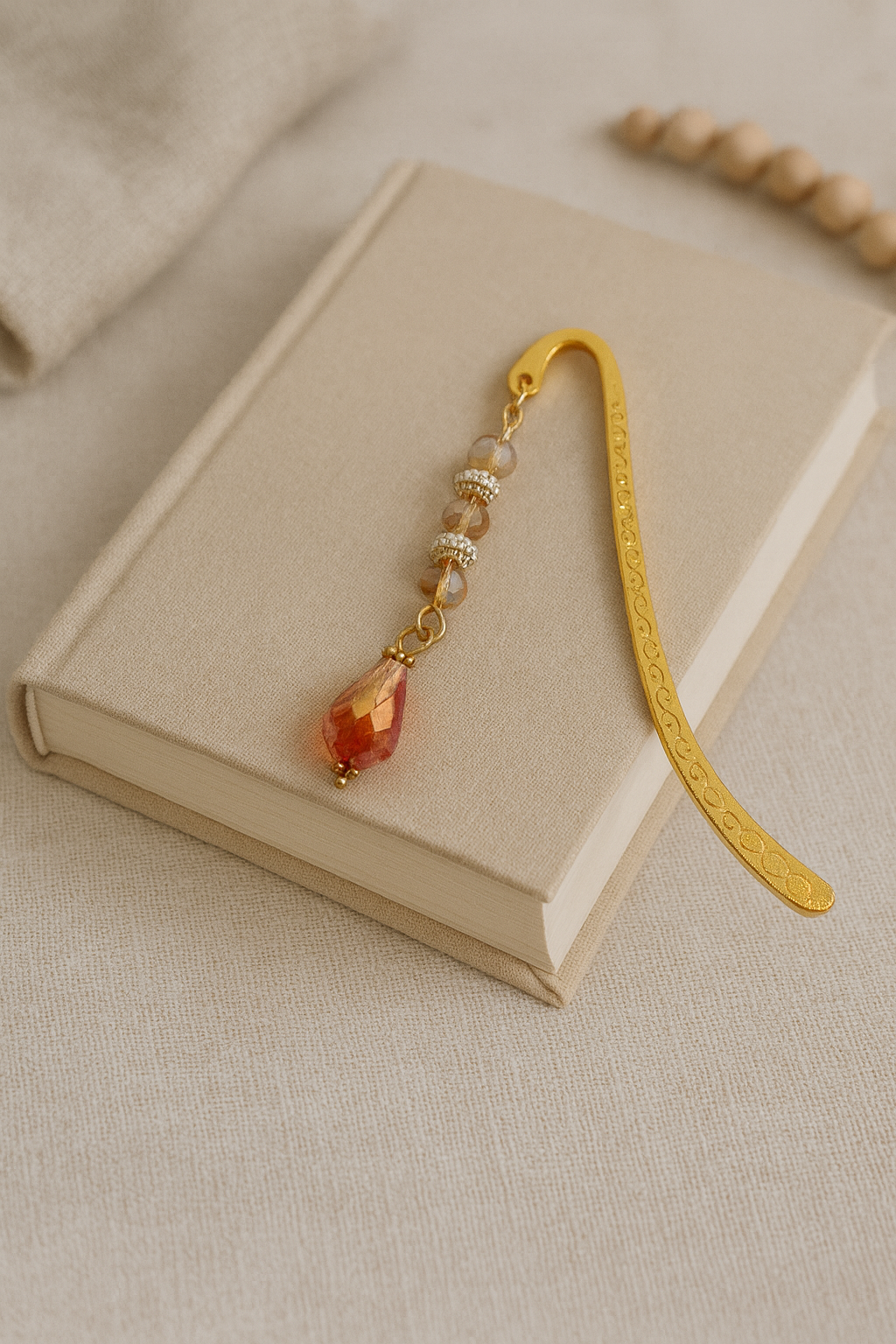 Elegant Handcrafted Bookmark with Sparkling Beads