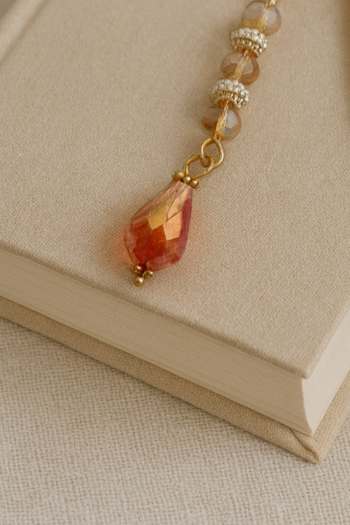 Elegant Handcrafted Bookmark with Sparkling Beads