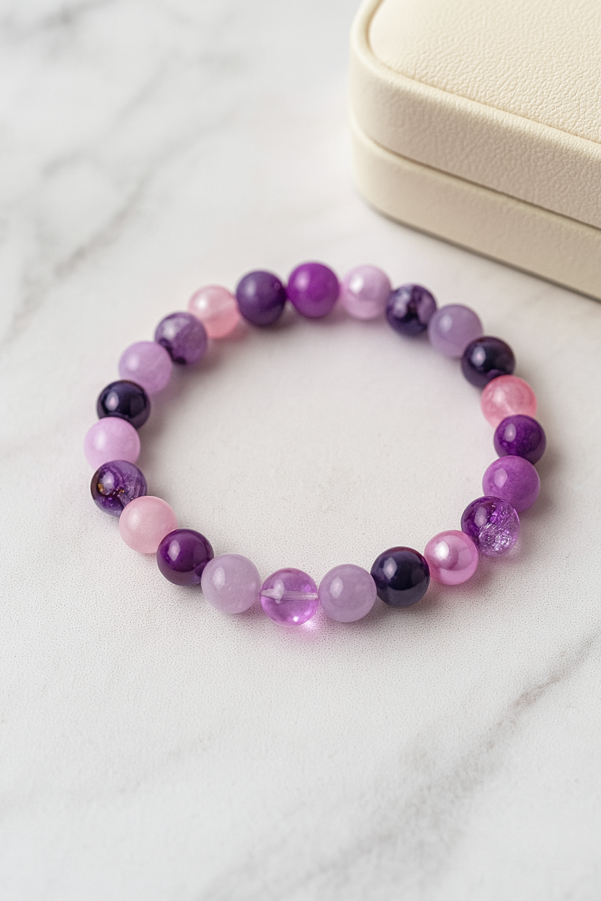 Purple & Pink Beaded Bracelet