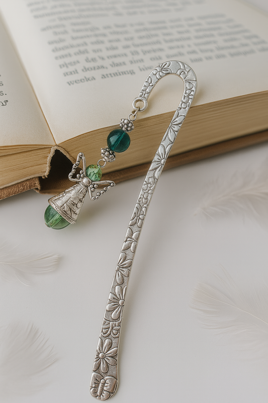 Handcrafted Silver Angel Charm Bookmark