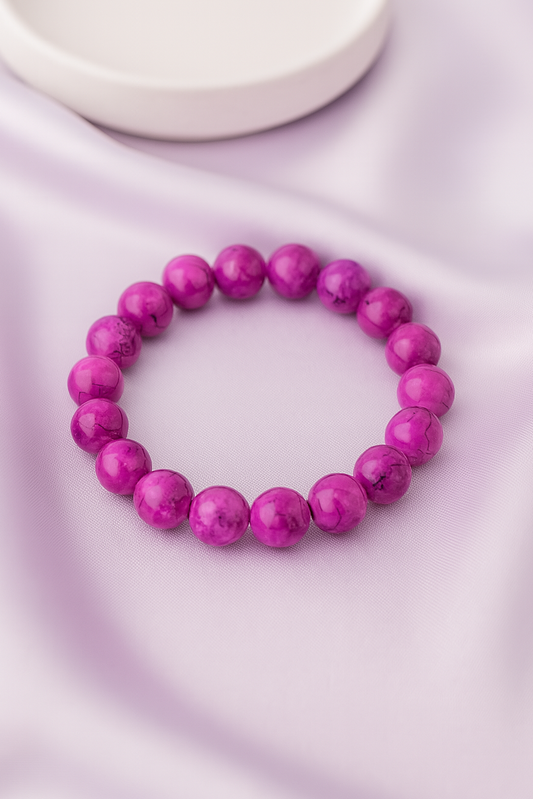 Vibrant Magenta Beaded Bracelet