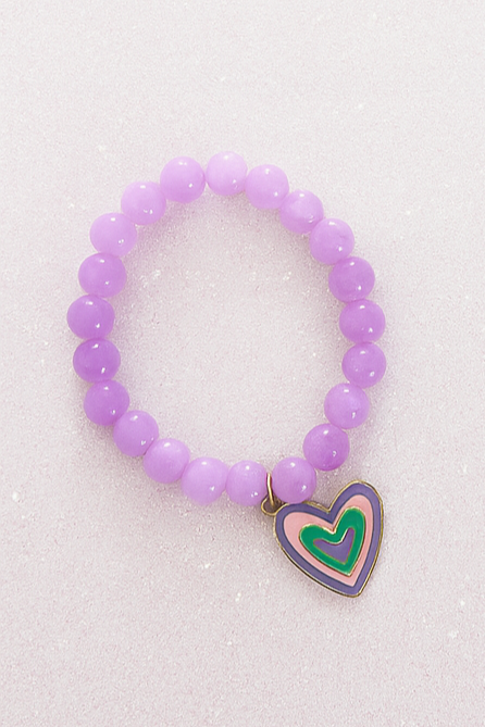 Colourful Kids Heart Charm Bracelet