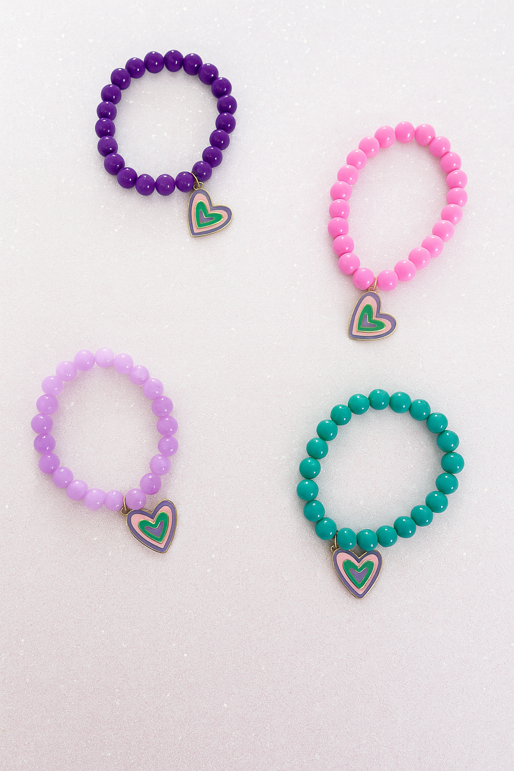 Colourful Kids Heart Charm Bracelet
