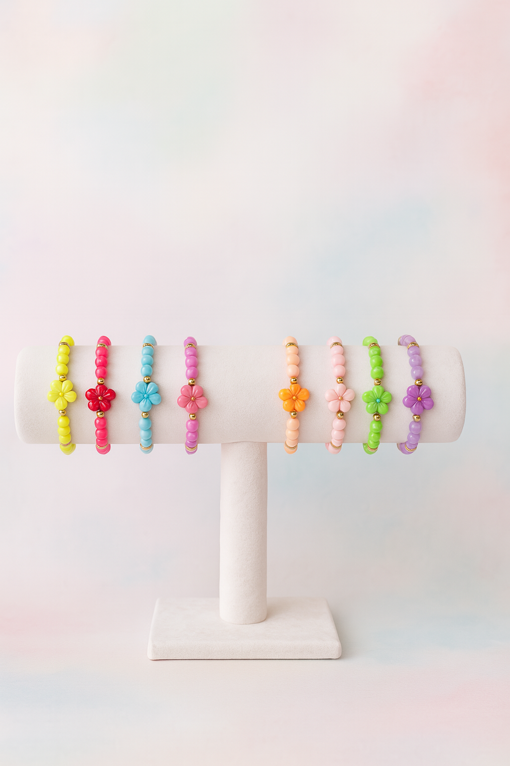 Colourful Beaded Flower Bracelets