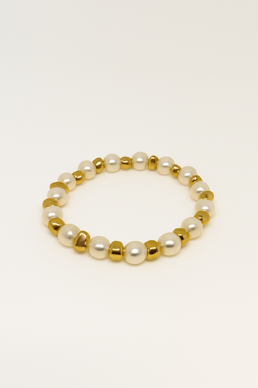 Elegant Faux Pearl Beaded Bracelet