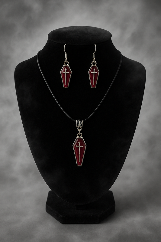 Gothic Coffin Jewelry Set