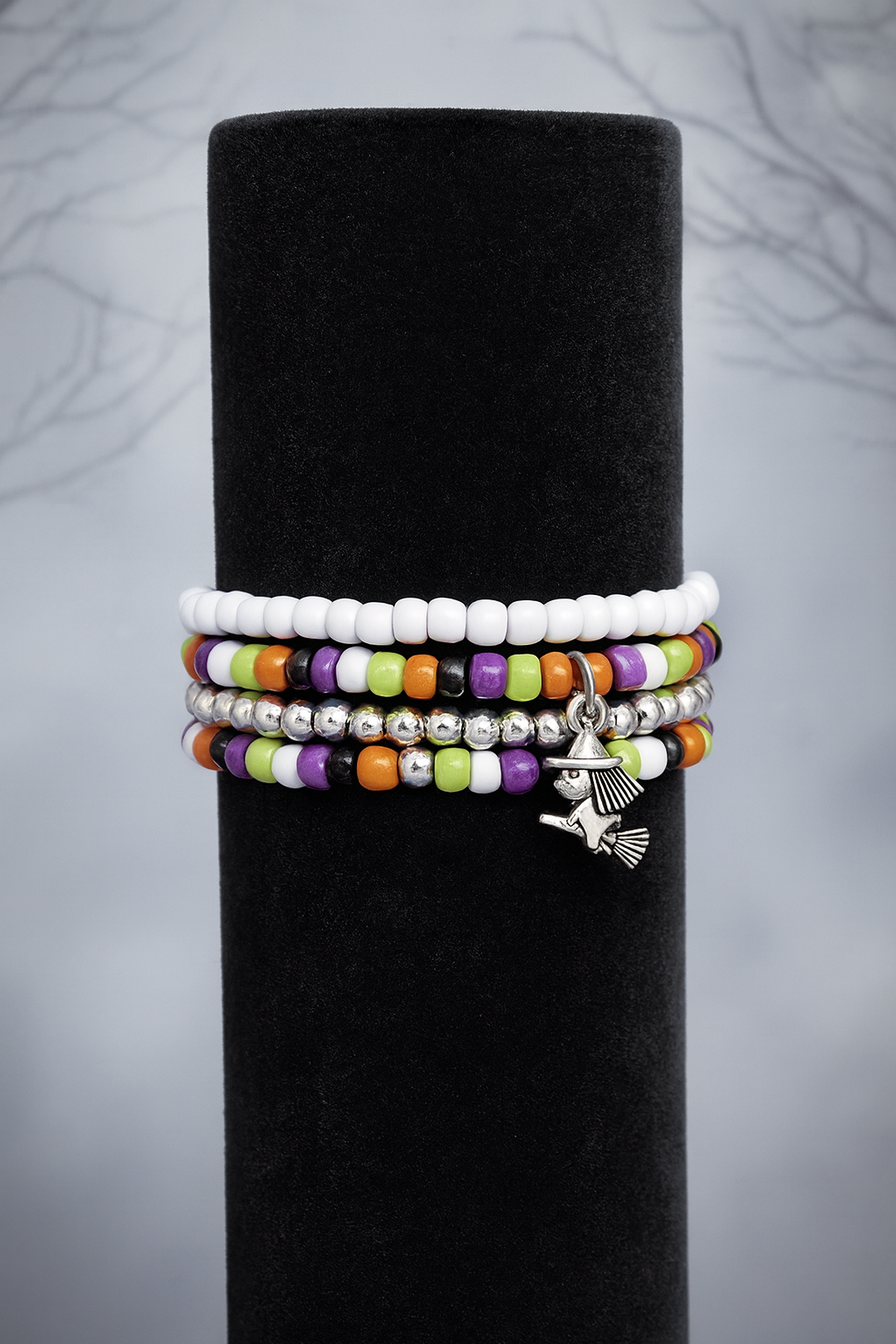 Halloween Witch Beaded Bracelet Set