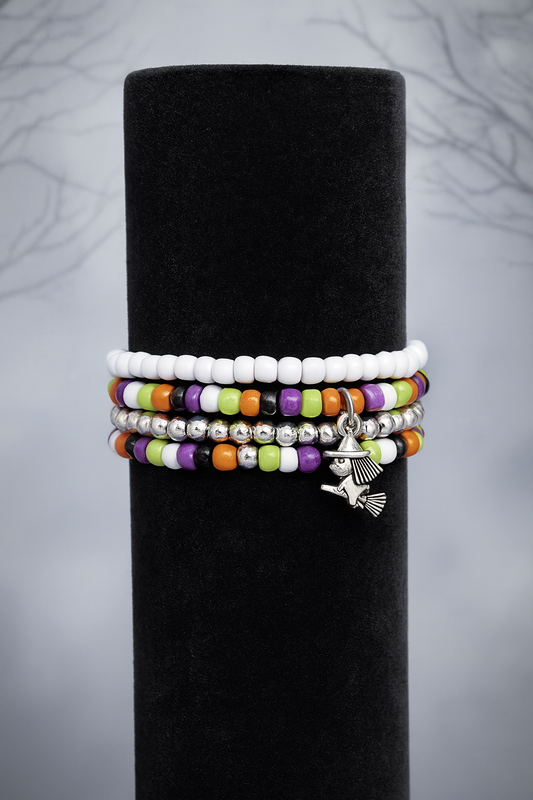 Halloween Witch Beaded Bracelet Set
