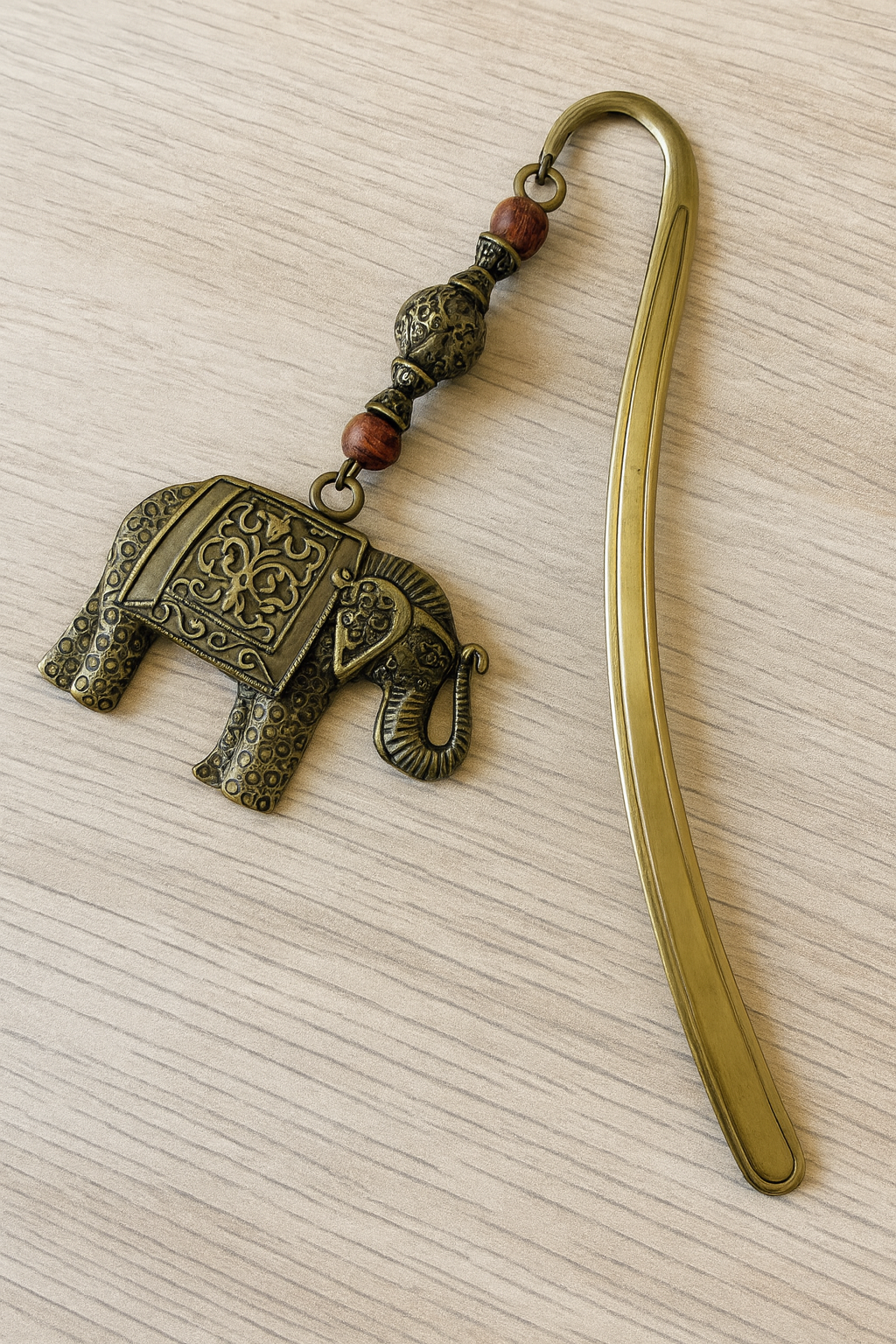 Antique Brass Elephant Bookmark