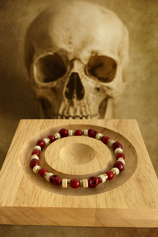 Handmade Beaded Skull Bracelet