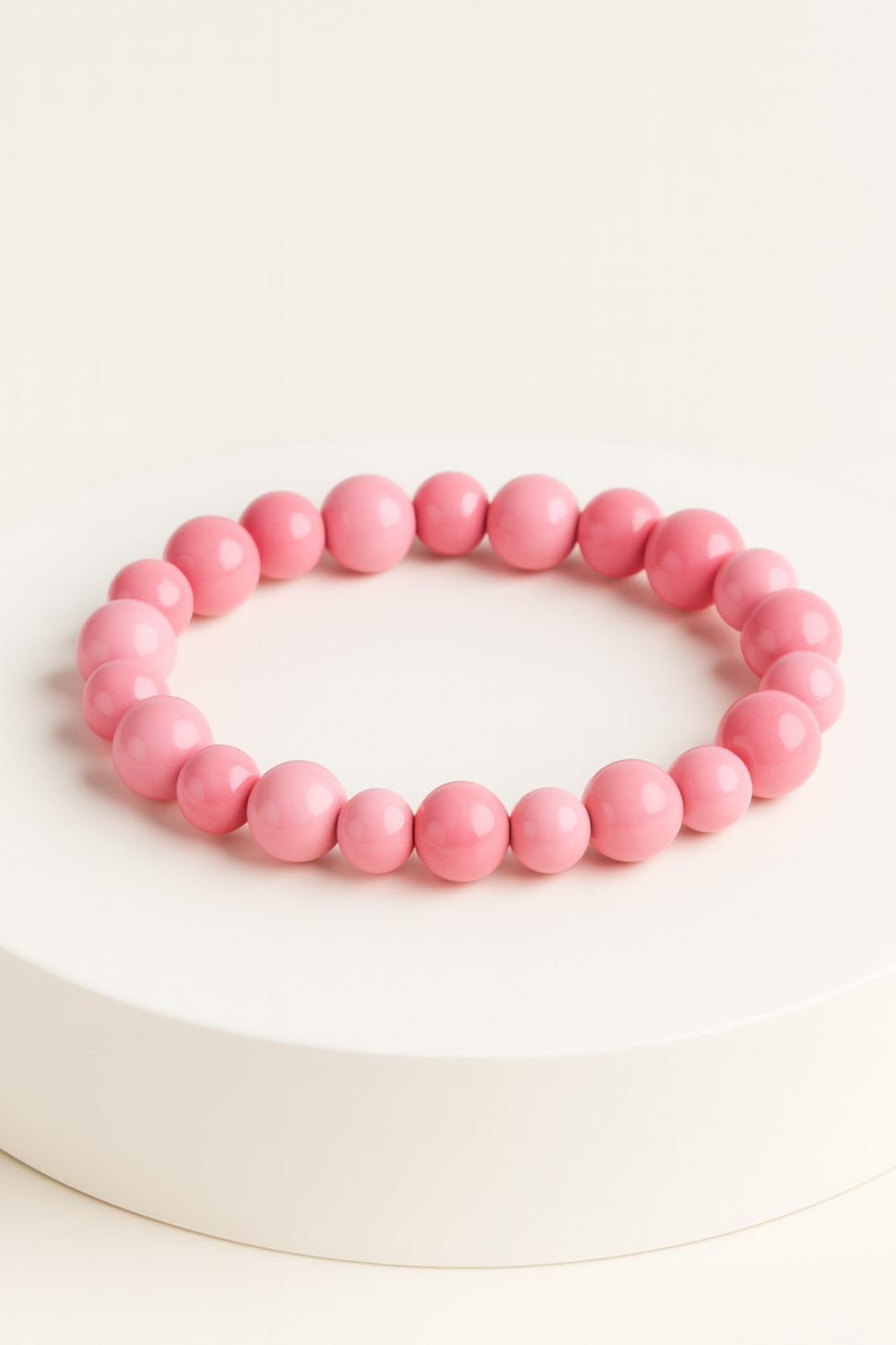 Blush Pink Beaded Stretch Bracelet