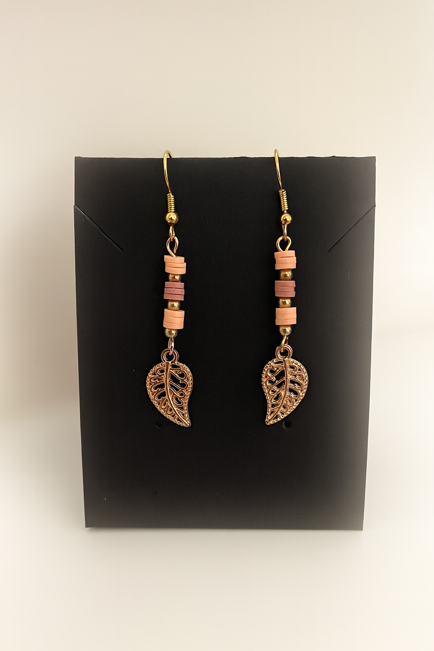 Handmade Boho Leaf Dangle Earrings